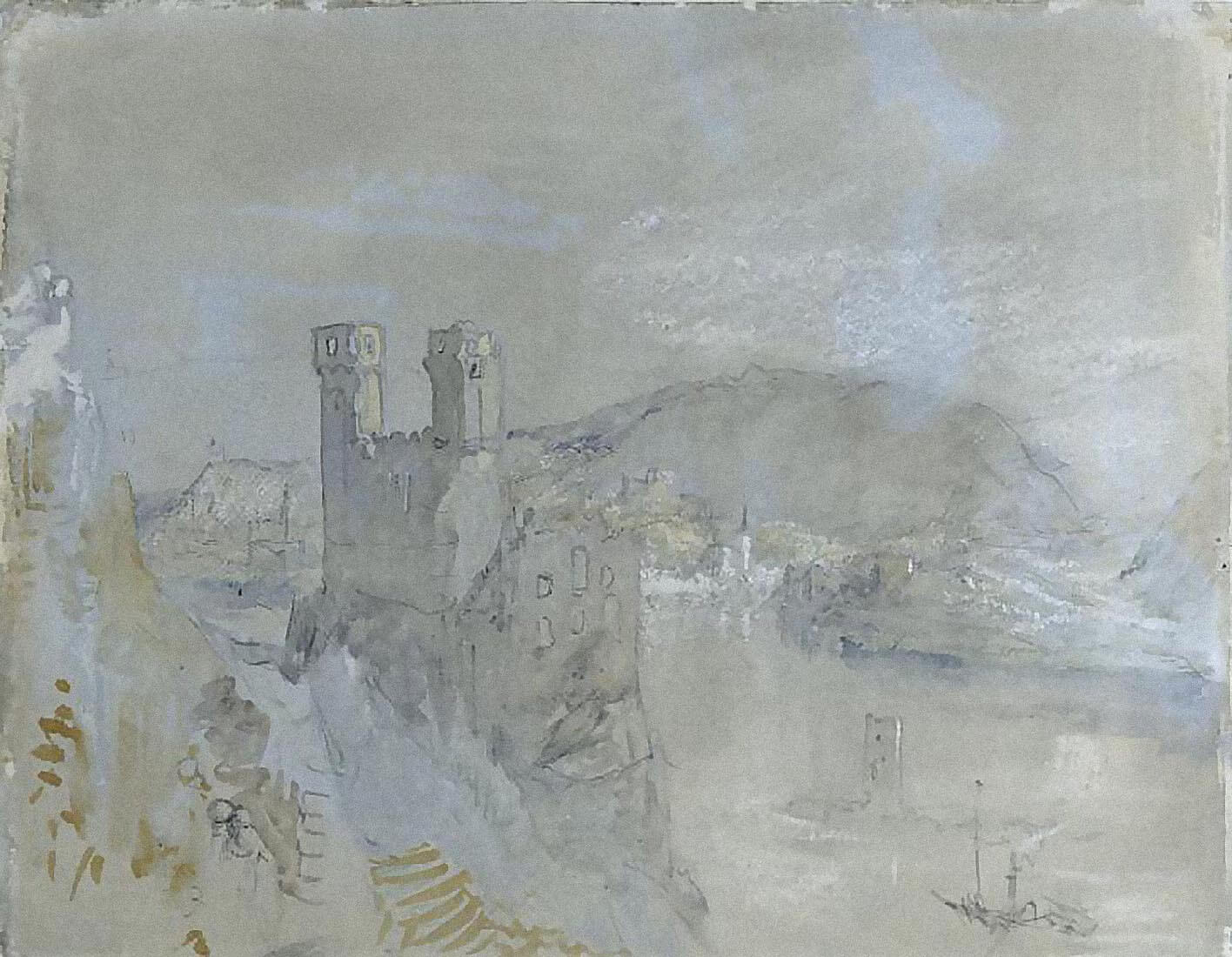 William Turner - Standort 26: Blick von Burg Ehrenfels auf den Mäuseturm